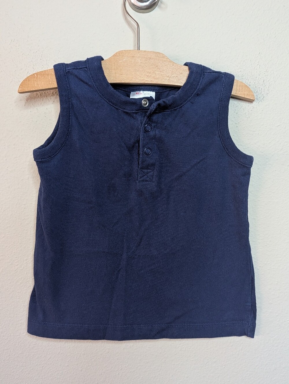 Hanna Andersson Navy Henley Tank Top Organic Cotton 2T
